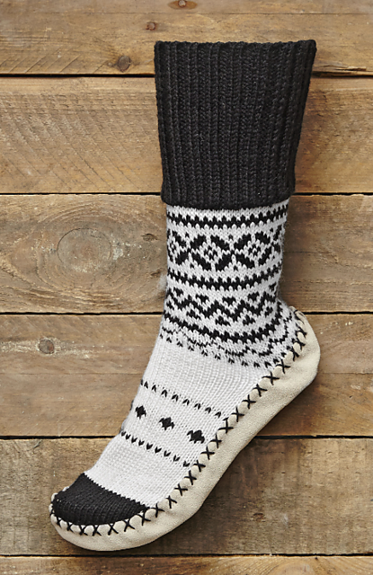 958 Chaussons jacquard revers