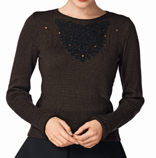 979 Pull col dentelle