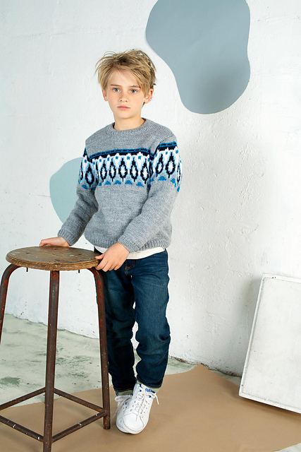 30 Pull jacquard col rond - M2229