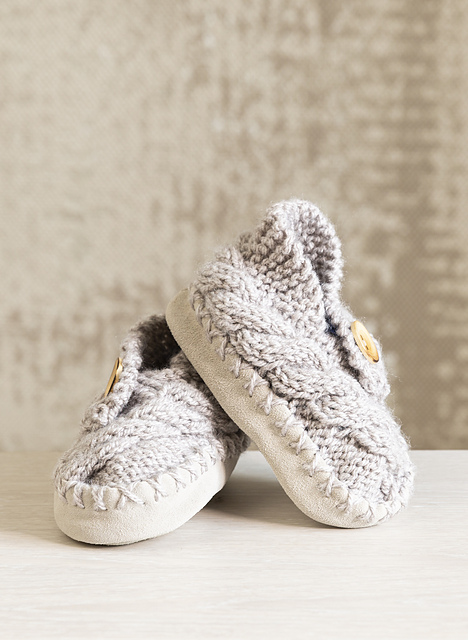 Chaussons enfant à grosse torsade - M2277