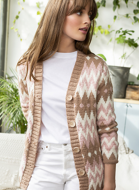 Veste jacquard encolure V M2501