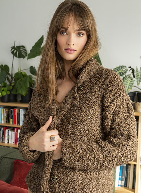Veste croisée style astrakan col officier M2514