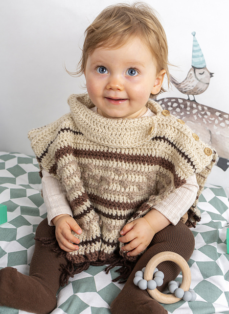 Poncho à franges au crochet - M2529