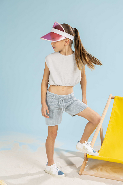 Bermuda enfant coton Prune - M2606