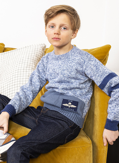 Pull garçon fin à bandes Ismaël - M2680