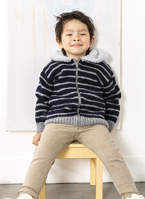 Gilet rayé à capuche Bruno - M2743