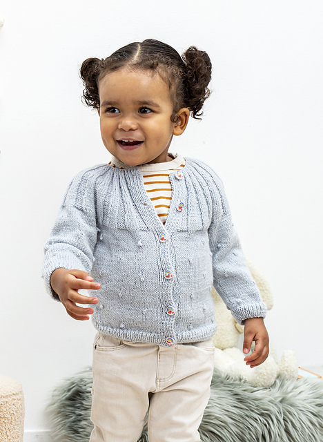 Gilet bébé empiècement et nopes - M2692