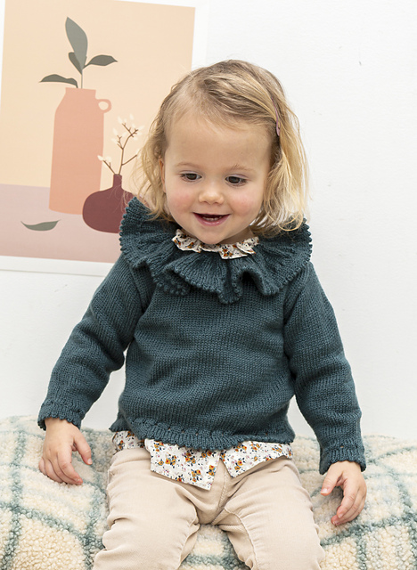 Pull bébé bas ajouré col colombine - M2704