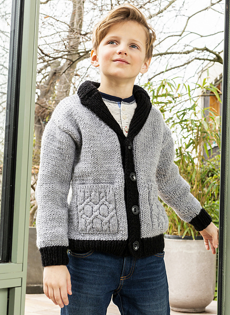Veste bicolore col châle poches fantaisie - M2638