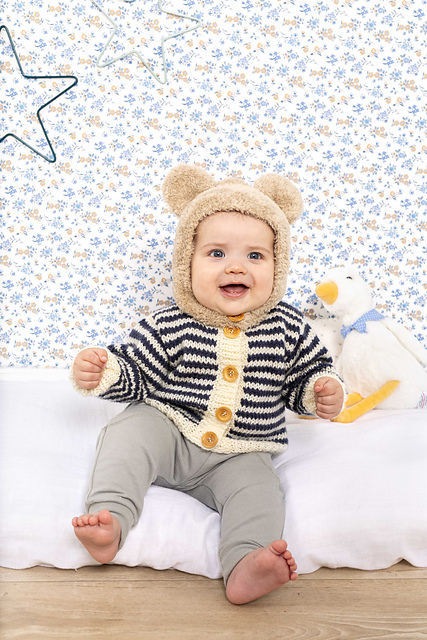 Gilet rayé à capuche - M2860