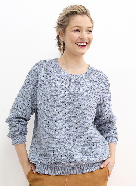 Pull coton ajouré manches longues - M2875