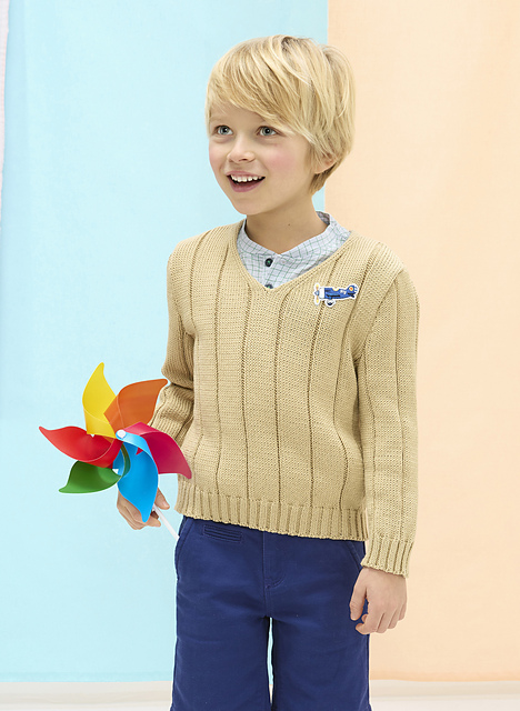 Pull coton col V Côme - M2903