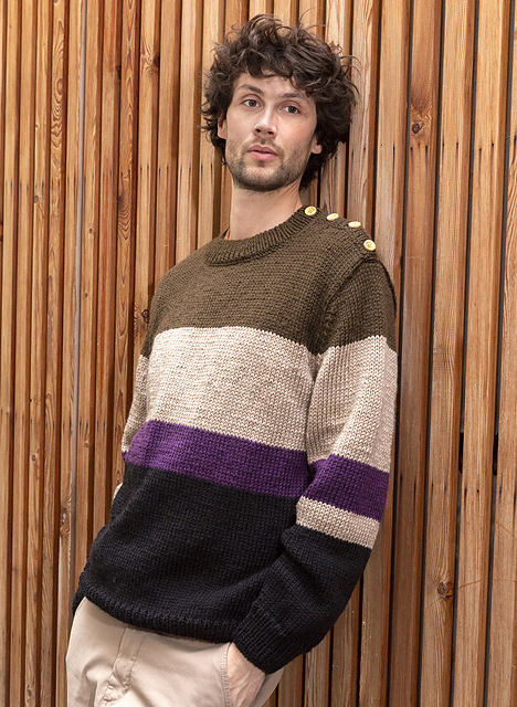 Pull col rond épaule boutonnée Ivon - M2942