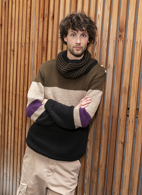 Snood rayé au point mousse Icare - M2943
