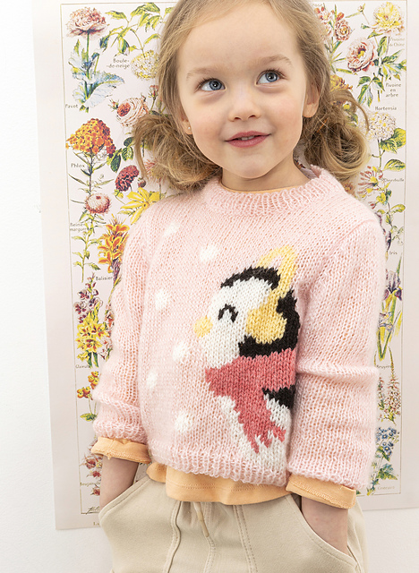 Pull jacquard oiseau Lucie - M2969