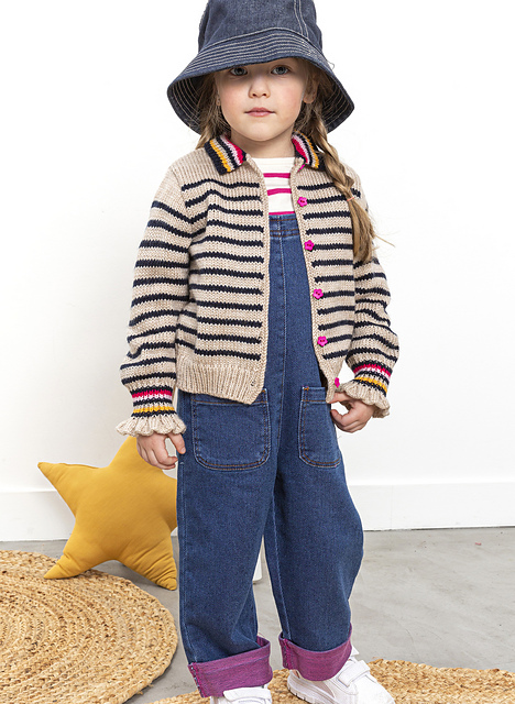 Gilet rayé col fantaisie Bess - M2975