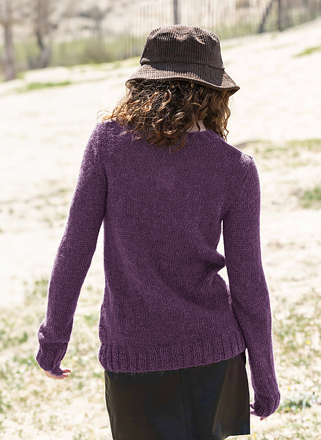 Pull jersey col rond manches montées - M6042