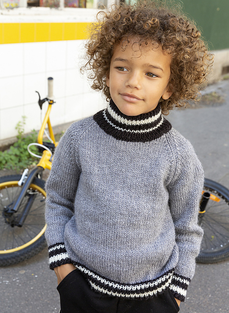 Pull raglan côtes rayées - M6025