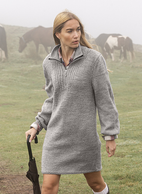 Robe manches longues col zippé - M6070