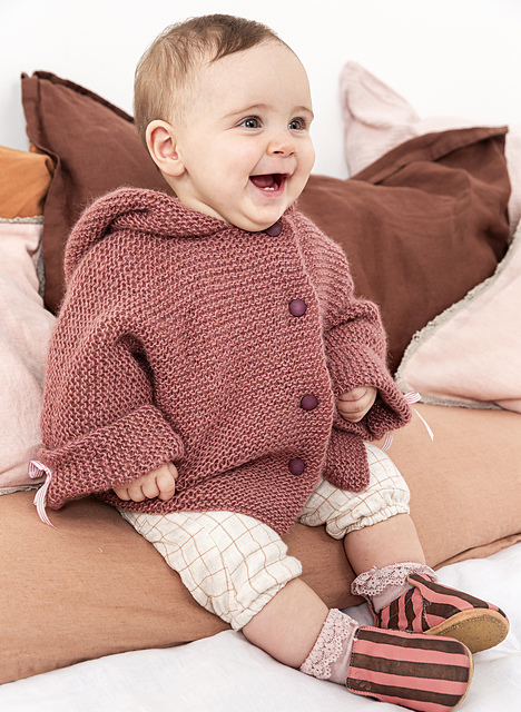 Manteau à capuche au point mousse - M6111