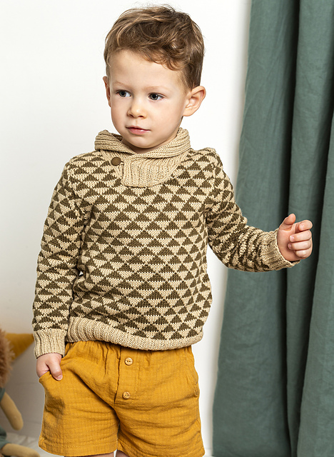 Pull jacquard col châle Colin - M6191
