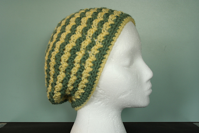Striped Slanted Shell Slouchy