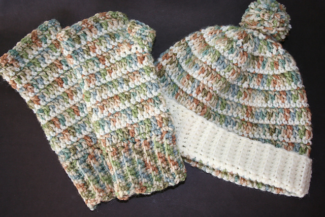 Striped Fingerless Mitts