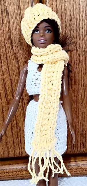 Fashion Doll Hat and Scarf 3