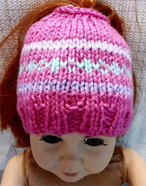 Fair Isle Doll Hat 5