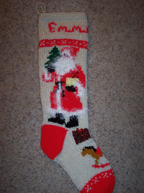 Old Time Santa Stocking (Red)