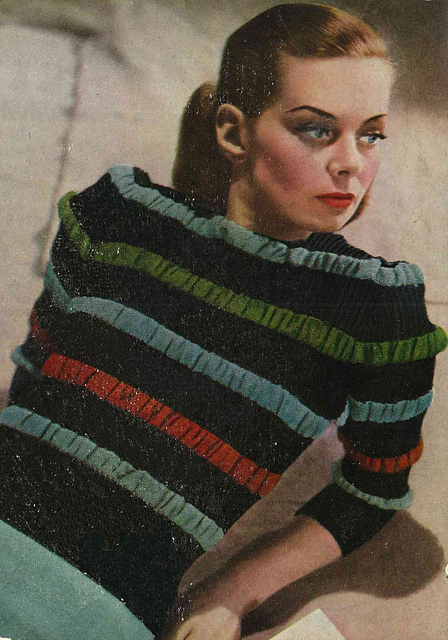 Striped and Ruched Jumper