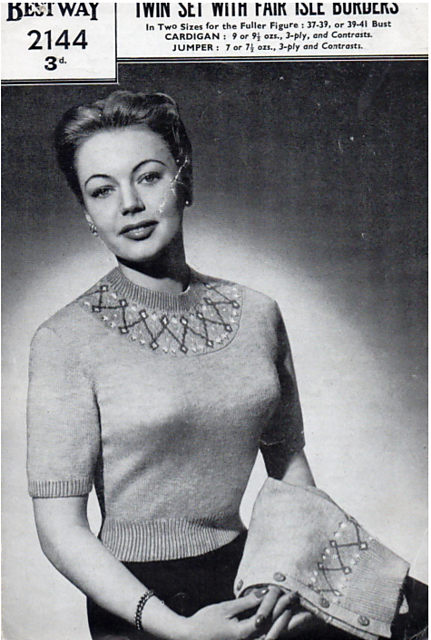 Twin Set With Fair Isle Borders - Jumper