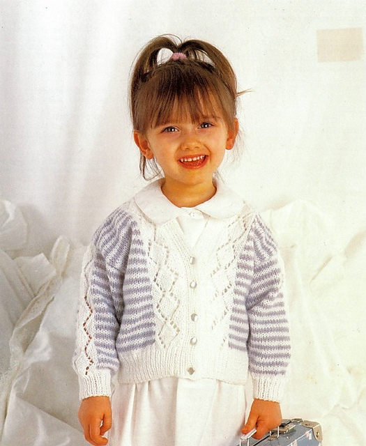 Child's Cardigan with Lace Panels