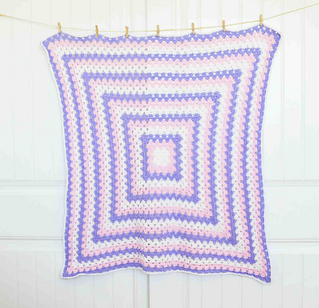 Granny Square Baby Blanket Crochet Pattern