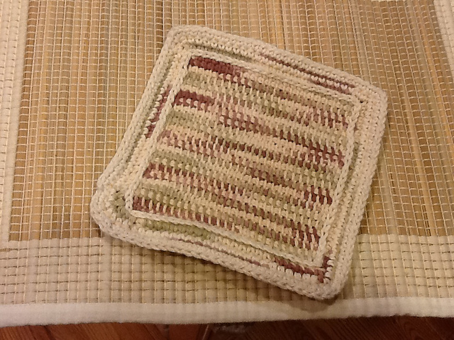 Earthtone Ombre Crochet Dishcloth