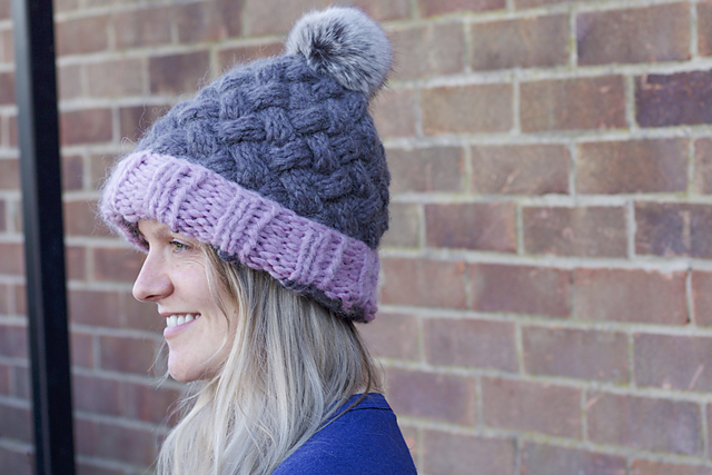 JESS crosshatch hat for Rico Gigantic Mohair