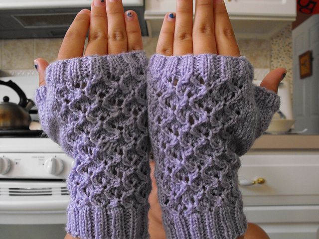 Fancy Trellis Lace Fingerless Gloves