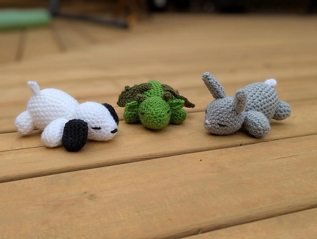 Sleeping Bunny, Dragon, and Dog
