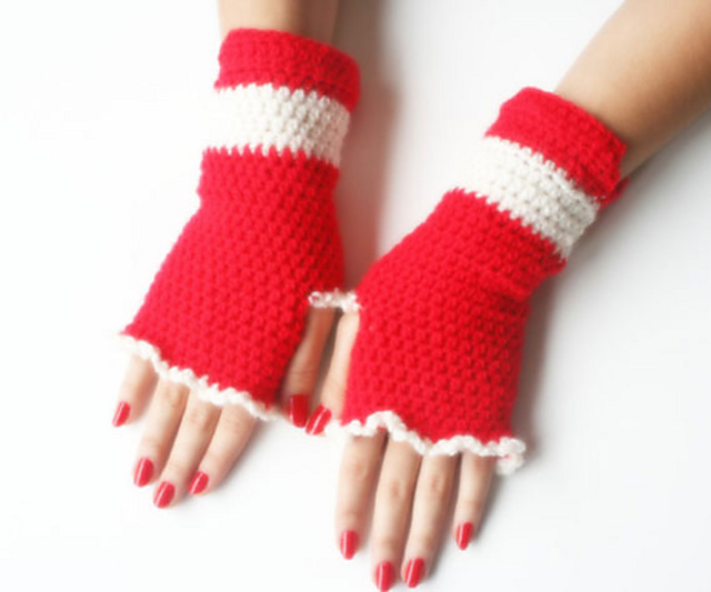 Christmas Fingerless Mitten