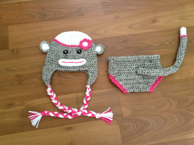 Monkey Hat and Diaper Cover