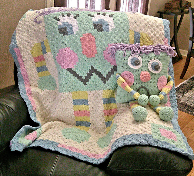 C2C Baby Blanket and Pillow