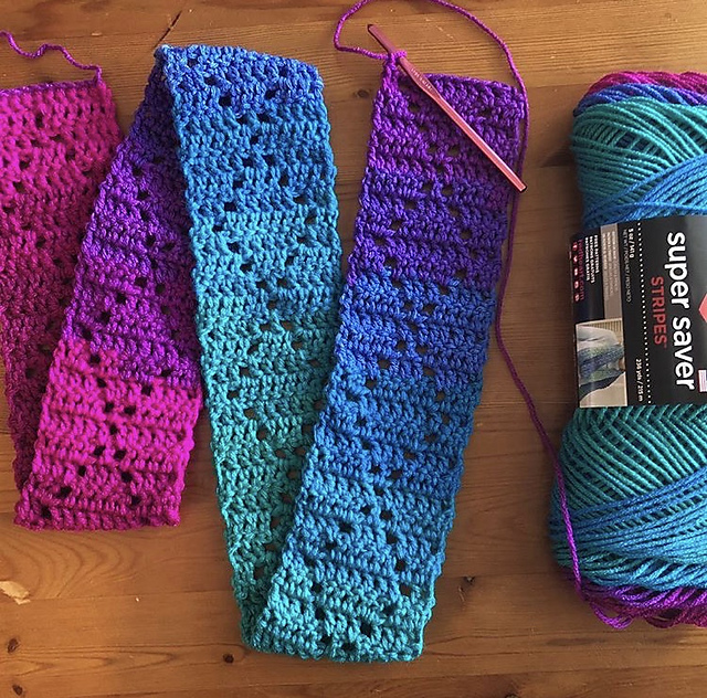 Diamond Stripe Skinny Scarf