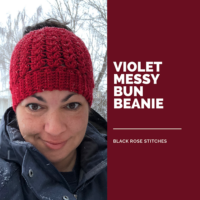 Violet Messy Bun Beanie