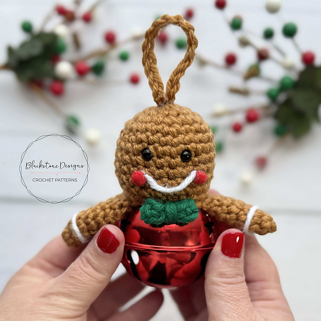 Gingerbread Man Jingle Bell Ornament