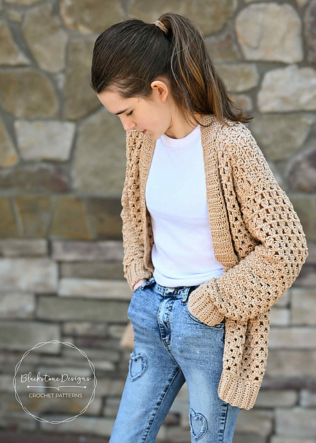 Oversized Granny Stitch Cardigan - Child