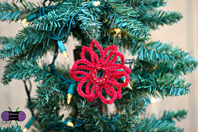 Poinsettia Lace Ornament
