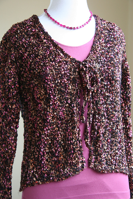 V-neck Tie-Front Cardigan