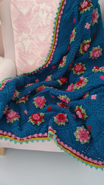 Midnight Blossoms Throw