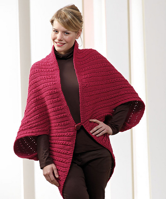 Sideways Cable Poncho