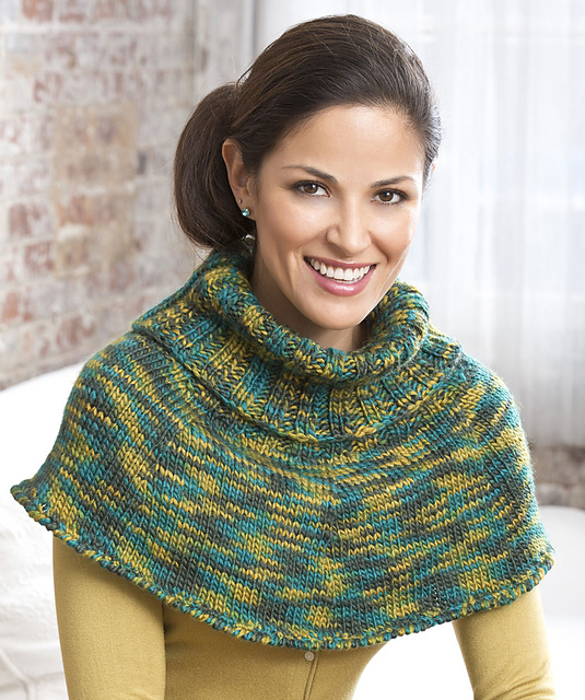 Ribbed Neck Poncho